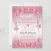 Twinkle Twinkle Little Star - Baby Girl Shower Einladung (Vorderseite)