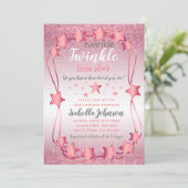 Twinkle Twinkle Little Star - Baby Girl Shower Einladung (Stehend Vorderseite)
