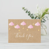 Twinkle Twinkle Little Star Baby Girl Vielen Dank Dankeskarte (Stehend Vorderseite)