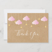 Twinkle Twinkle Little Star Baby Girl Vielen Dank Dankeskarte (Vorderseite)