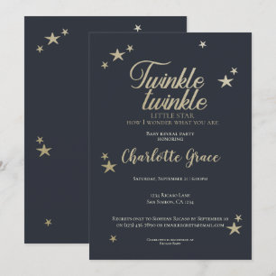 Twinkle Twinkle Little Star Baby Reveal Party Einladung