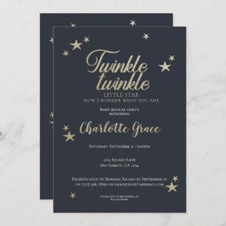 Twinkle Twinkle Little Star Baby Reveal Party Einladung