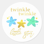 Twinkle Twinkle Little Star Baby Shower Envelope Runder Aufkleber (Vorderseite)