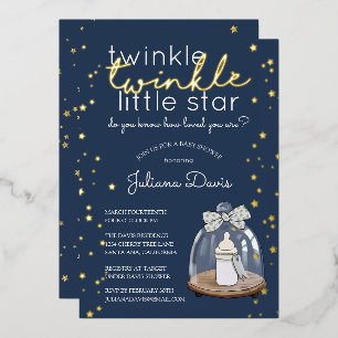 Twinkle Twinkle Little Star Baby Shower Folieneinladung