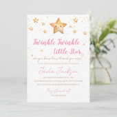 Twinkle Twinkle Little Star Baby Shower Invitation Einladung (Stehend Vorderseite)