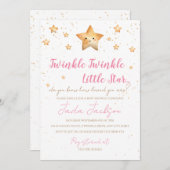 Twinkle Twinkle Little Star Baby Shower Invitation Einladung (Vorne/Hinten)