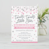 Twinkle Twinkle Little Star Baby Shower Invitation Einladung (Stehend Vorderseite)