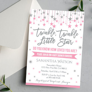Twinkle Twinkle Little Star Baby Shower Invitation Einladung
