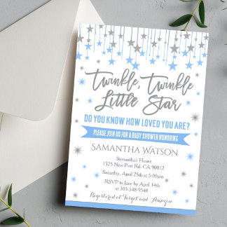 Twinkle Twinkle Little Star Baby Shower Invitation Einladung