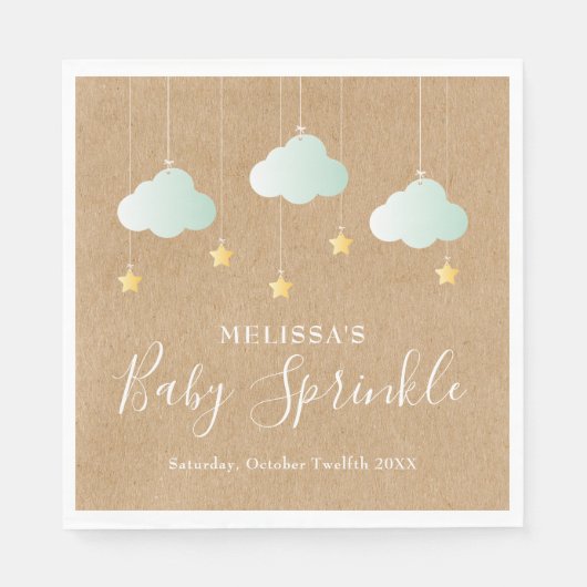 Twinkle Twinkle Little Star Baby Sprinkle Rustikal Serviette (Vorderseite)