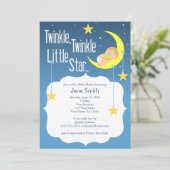 Twinkle Twinkle Little Star Babydusche Einladung (Stehend Vorderseite)