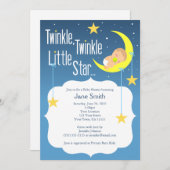 Twinkle Twinkle Little Star Babydusche Einladung (Vorne/Hinten)