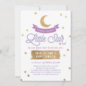 Twinkle Twinkle Little Star| Babydusche| Lila Einladung (Vorderseite)