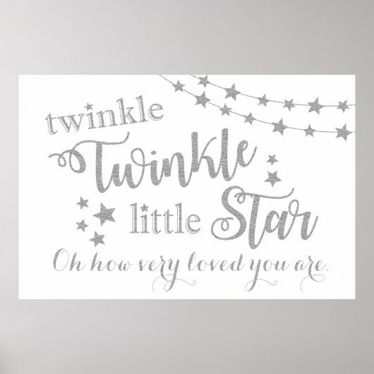 Twinkle Twinkle Little Star Background Silver Sign Poster (Vorne)