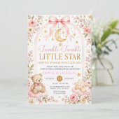 Twinkle Twinkle Little Star Bär Geschlechtsenthüll Einladung (Stehend Vorderseite)