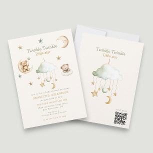 Twinkle Twinkle Little Star Bär Mond Baby Shower Einladung