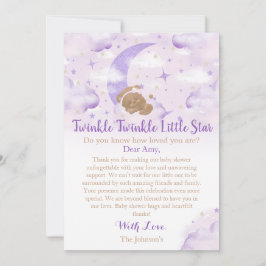 Twinkle Twinkle Little Star Bear Baby Dusche Dankeskarte