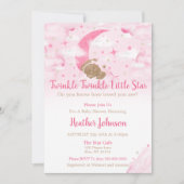 Twinkle Twinkle Little Star Bear Baby Dusche Einladung (Vorderseite)