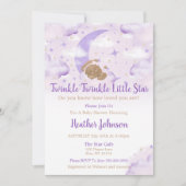 Twinkle Twinkle Little Star Bear Baby Dusche Einladung (Vorderseite)