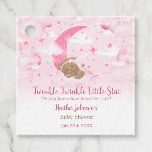 Twinkle Twinkle Little Star Bear Baby Dusche Geschenkanhänger (Vorderseite)