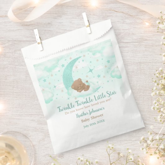 Twinkle Twinkle Little Star Bear Baby Dusche Geschenktütchen (Ausgeschnitten)