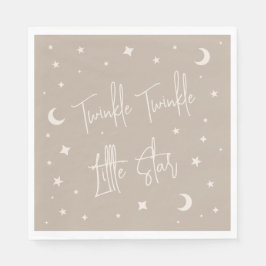 Twinkle Twinkle Little Star Beige Baby Shower Serviette