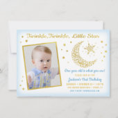 Twinkle, Twinkle, Little Star Birthday Boy Foto Einladung (Vorderseite)