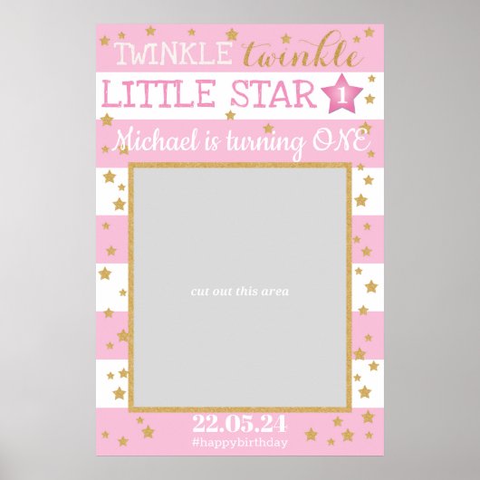 Twinkle Twinkle Little Star Birthday Foto Prop Poster (Vorne)