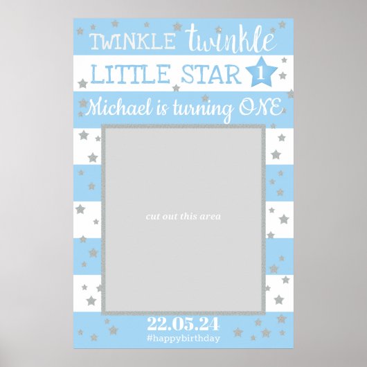 Twinkle Twinkle Little Star Birthday Foto Prop Poster (Vorne)