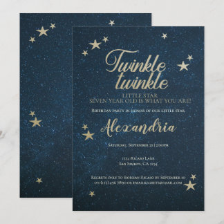Twinkle Twinkle Little Star Birthday Party Einladung