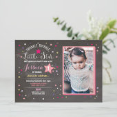 Twinkle Twinkle Little Star Birthday Party Foto Einladung (Stehend Vorderseite)