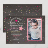 Twinkle Twinkle Little Star Birthday Party Foto Einladung (Vorne/Hinten)