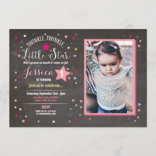 Twinkle Twinkle Little Star Birthday Party Foto Einladung