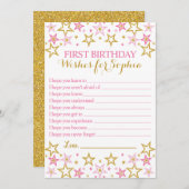Twinkle Twinkle Little Star Birthday Wish Card Hinweiskarte (Vorne/Hinten)