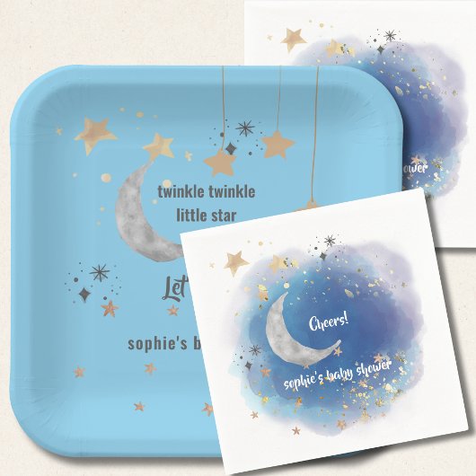 Twinkle Twinkle Little Star, Blau Pappteller