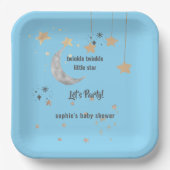 Twinkle Twinkle Little Star, Blau Pappteller (Vorderseite)