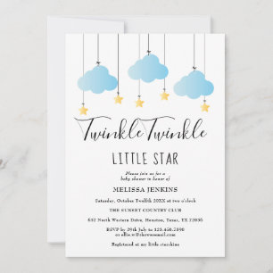 Twinkle Twinkle Little Star Blaues Jungen-Baby-Par Einladung