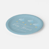 Twinkle Twinkle Little Star Blue Baby Boy Dusche Pappteller (Schrägansicht)