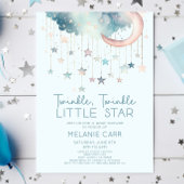 Twinkle Twinkle Little Star Blue Baby Dusche Einladung