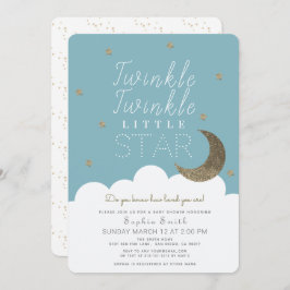 Twinkle Twinkle Little Star Blue Boy Baby Dusche Einladung