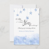 Twinkle Twinkle Little Star Blue Boy Baby Shower Dankeskarte (Vorderseite)