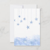 Twinkle Twinkle Little Star Blue Boy Baby Shower Dankeskarte (Rückseite)