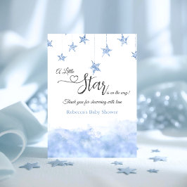 Twinkle Twinkle Little Star Blue Boy Baby Shower Dankeskarte