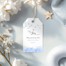 Twinkle Twinkle Little Star Blue Boy Baby Shower Geschenkanhänger