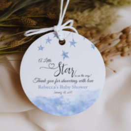 Twinkle Twinkle Little Star Blue Boy Baby Shower Geschenkanhänger