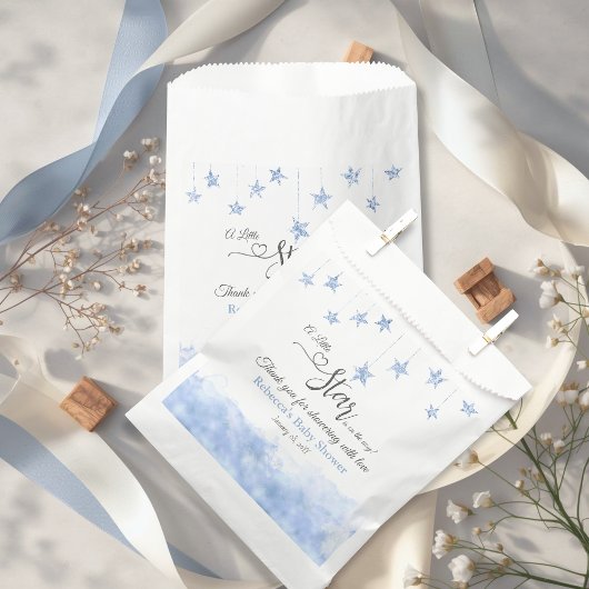 Twinkle Twinkle Little Star Blue Boy Baby Shower Geschenktütchen
