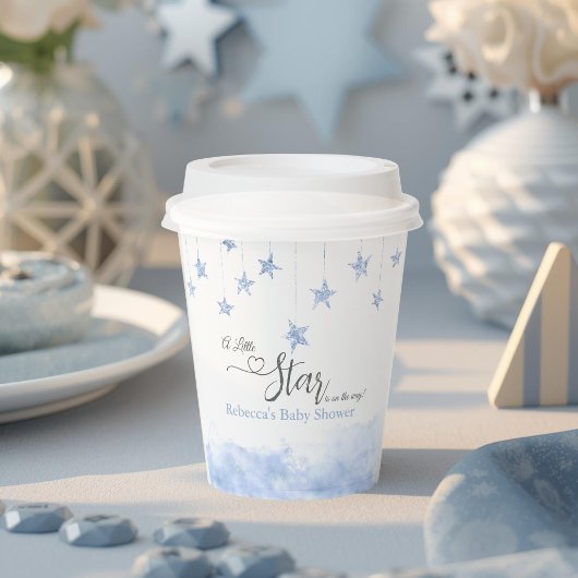 Twinkle Twinkle Little Star Blue Boy Baby Shower Pappbecher