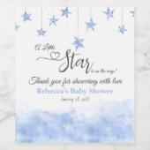 Twinkle Twinkle Little Star Blue Boy Baby Shower Weinetikett (Einzelnes Label)