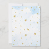 Twinkle Twinkle Little Star Blue Boy Birthday Einladung (Rückseite)