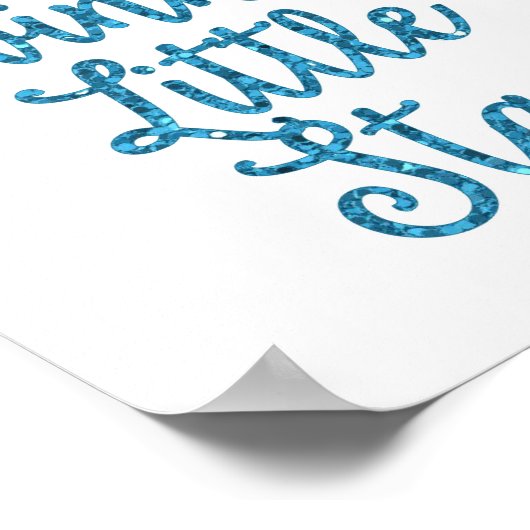 Twinkle Twinkle Little Star Blue Glitzer Poster (Ecke)